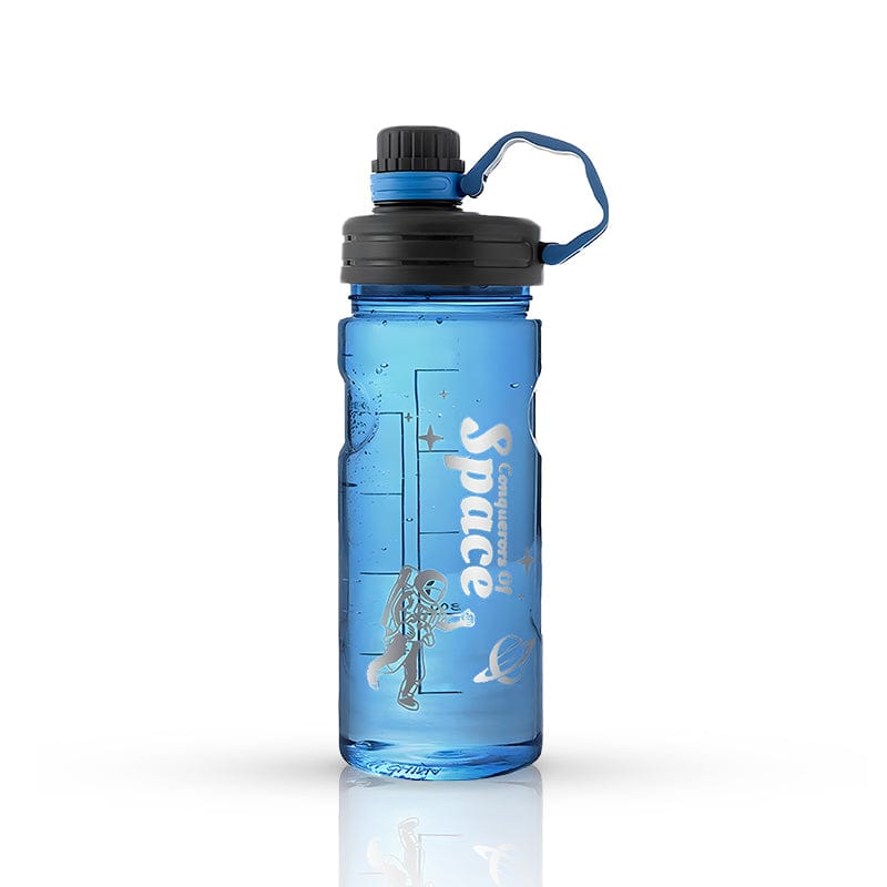 Gourde Plastique Transparente Bleu / 1.1L (8.5x27cm)